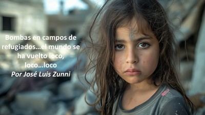 Niña palestina en medio de la destrucción de Gaza