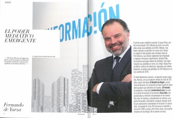 Entrevista a Fernando de Yarza en el número 11 de la revista 'Influencers' (mayo 2018).