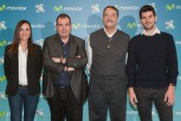 De izquierda a derecha: María Serrat, Josep Lluís Merlos, Joan Villadelprat  y Jaime Alguersuari que formarán parte del equipo de retransmisiones de F1.