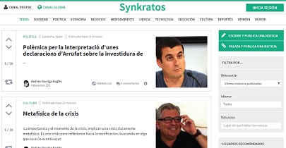 Synkratos, el periódico digital elaborado por los usuarios