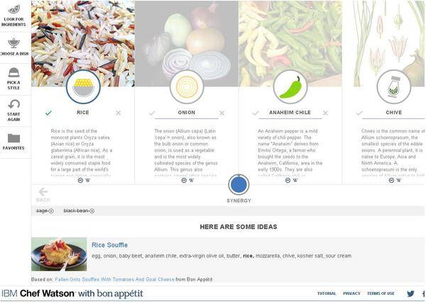 Chef Watson, el algoritmo gastronómico de IBM que sugiere tu menú