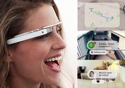 A la izquierda de la imagen las gafas de Google y a la derecha la visión a través de ellas. (Foto: Google Imágenes)